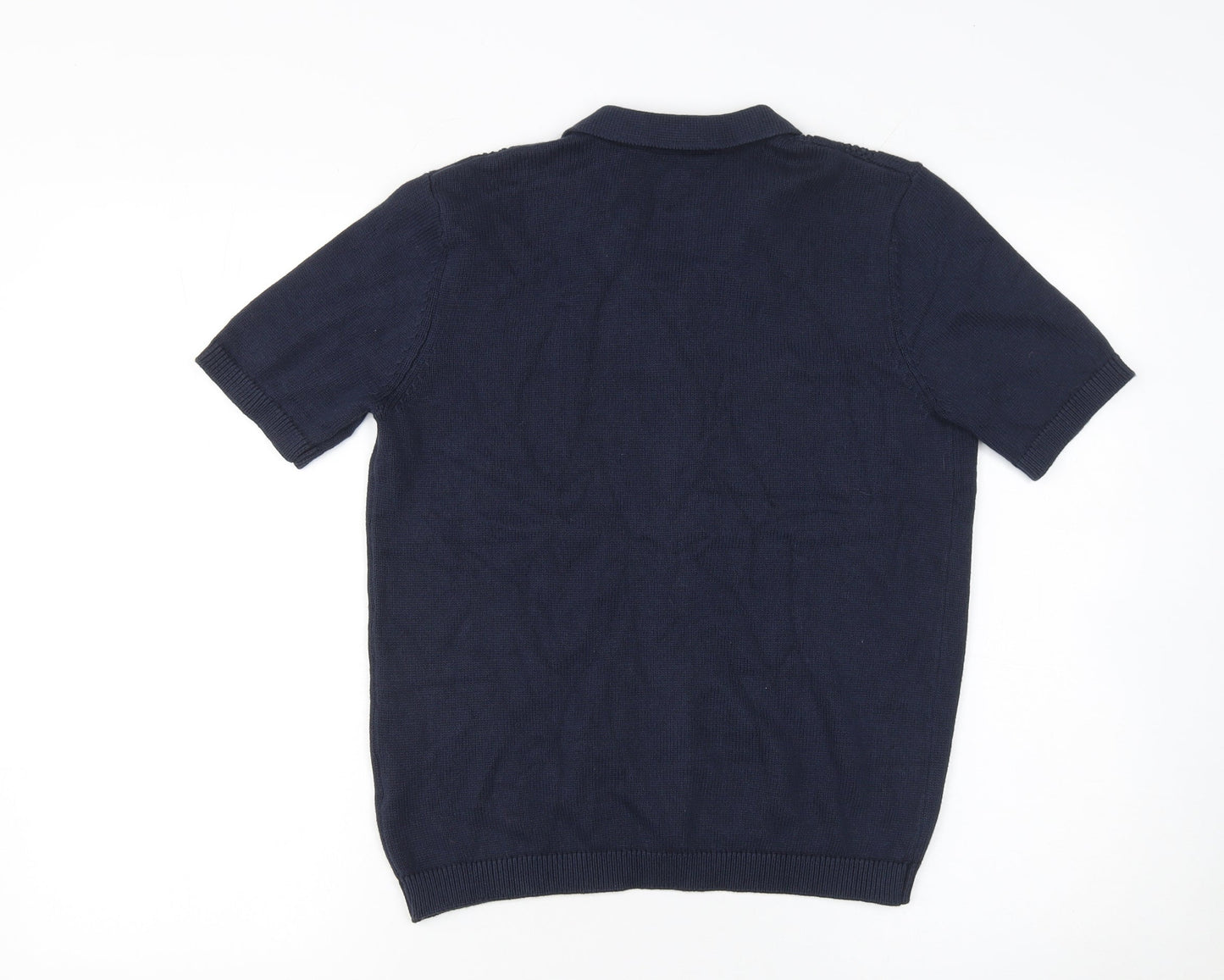 Marks and Spencer Boys Blue Cotton Short Sleeve Button-Up Shirt 12-13 Years