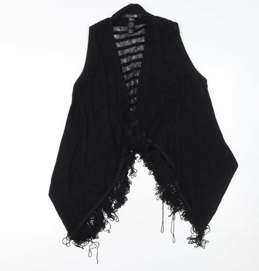 Womens UK Size L FOREVER 21 Black Vest Jumper
