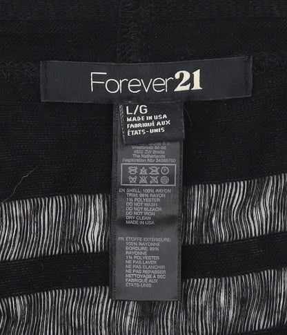 Womens UK Size L FOREVER 21 Black Vest Jumper