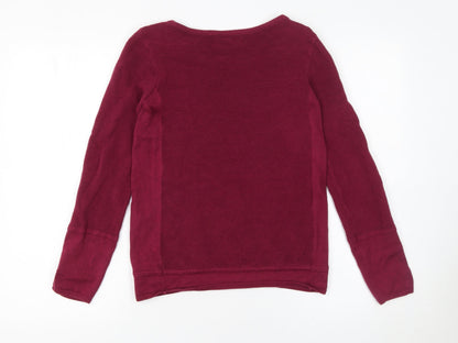 edc Women’s Red Cotton Blend Knit Jumper XS Long Sleeve
