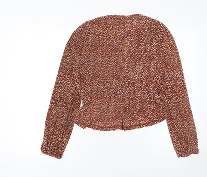 Womens UK Size L Mango Brown Tunic Blouse