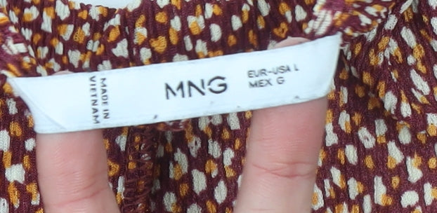Womens UK Size L Mango Brown Tunic Blouse