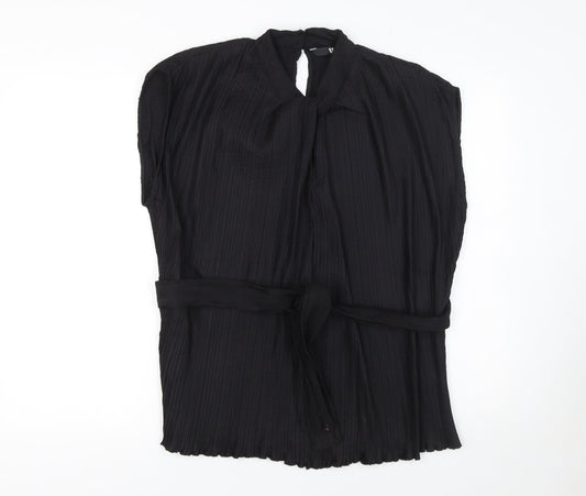 Womens UK Size 12 Very Black Tunic Blouse
