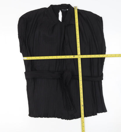 Womens UK Size 12 Very Black Tunic Blouse
