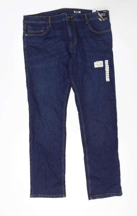 Dunnes Stores Men's Blue Slim Fit Jeans 38x32 Dark Wash Denim