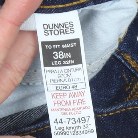 Dunnes Stores Men's Blue Slim Fit Jeans 38x32 Dark Wash Denim