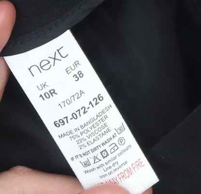 Womens UK Size 10 NEXT Slim Fit Dress Pants Black Trousers