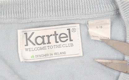 Mens UK Size L Kartel Blue Pullover Jumper