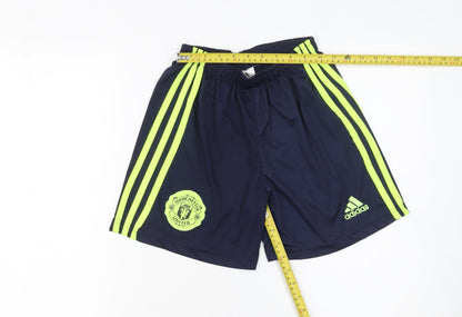 Adidas Boys Blue Manchester United Football Shorts Size 10 Years