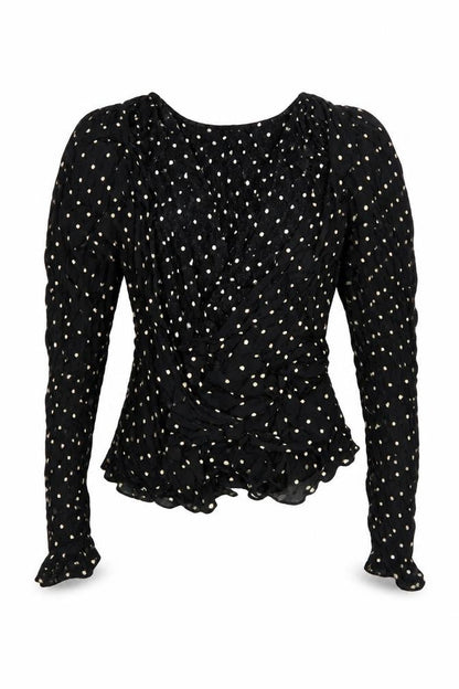 Womens UK Size 8 MNG Black Wrap Blouse