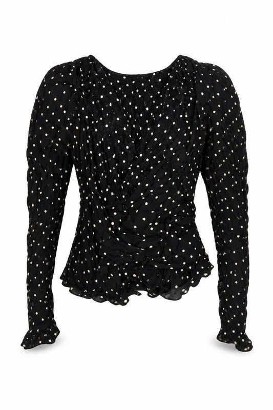 Womens UK Size 8 MNG Black Wrap Blouse