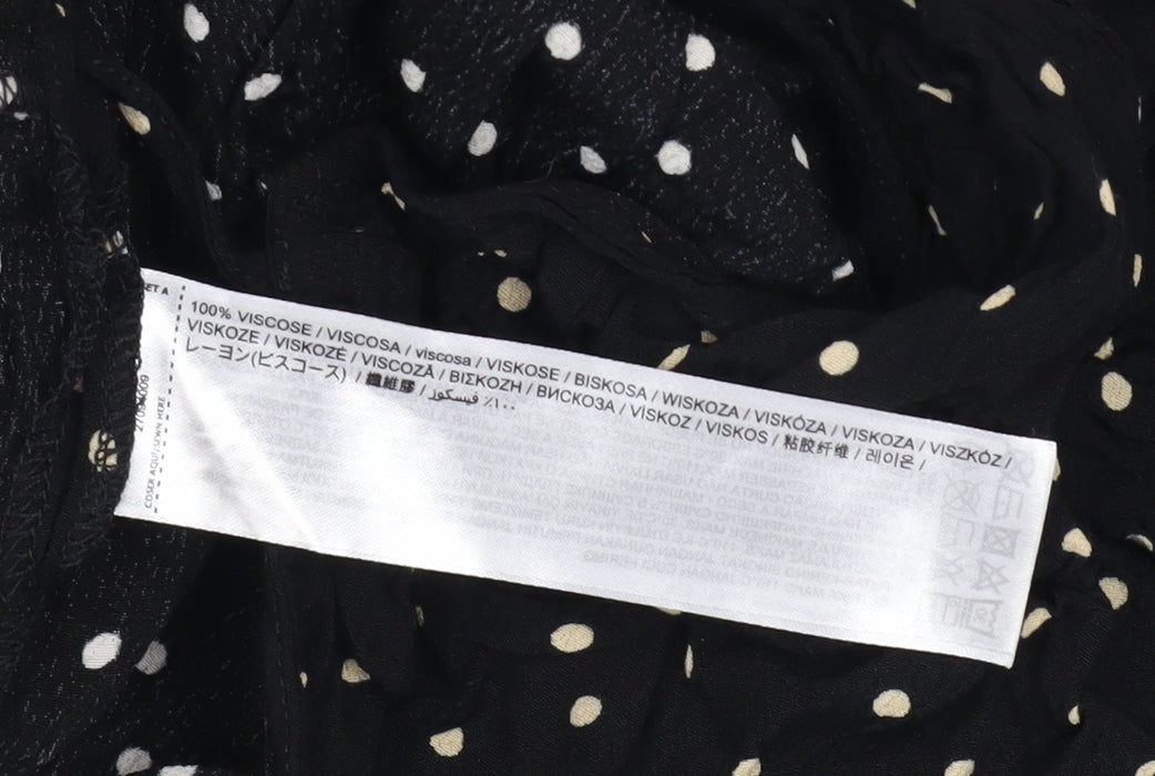 Womens UK Size 8 MNG Black Wrap Blouse