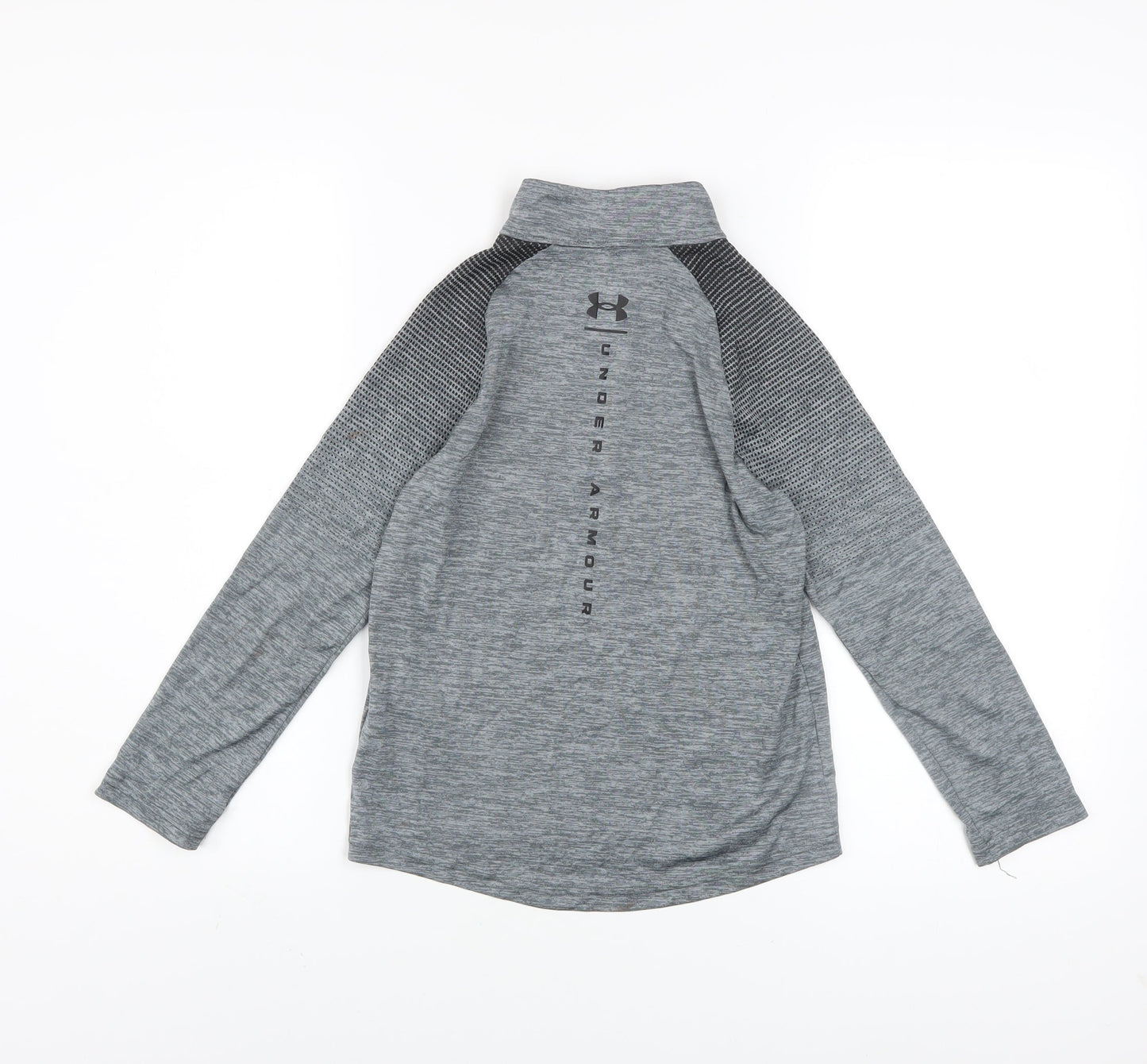Under Armour Boys Grey 1/4 Zip Long Sleeve Pullover Sweatshirt 7-8 Years