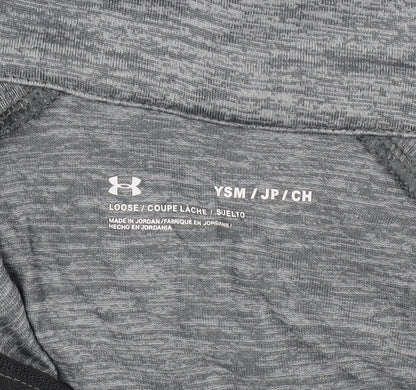 Under Armour Boys Grey 1/4 Zip Long Sleeve Pullover Sweatshirt 7-8 Years