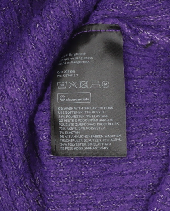Womens UK Size 12 H&M Purple Pullover Jumper