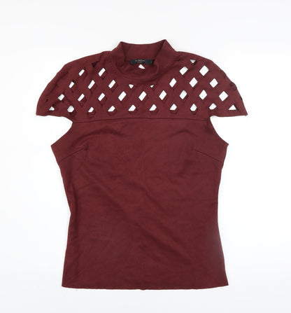Womens UK Size L In Vogue Paris Red Cropped Blouse