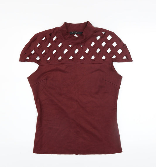 Womens UK Size L In Vogue Paris Red Cropped Blouse