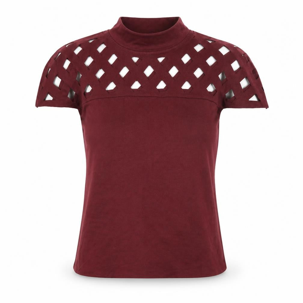 Womens UK Size L In Vogue Paris Red Cropped Blouse