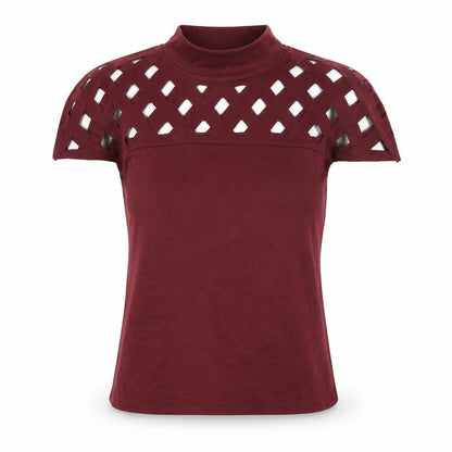 Womens UK Size L In Vogue Paris Red Cropped Blouse