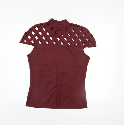 Womens UK Size L In Vogue Paris Red Cropped Blouse