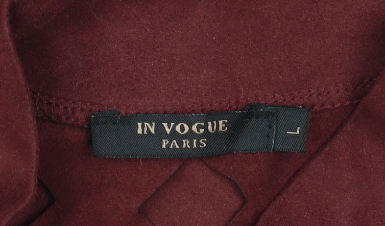 Womens UK Size L In Vogue Paris Red Cropped Blouse