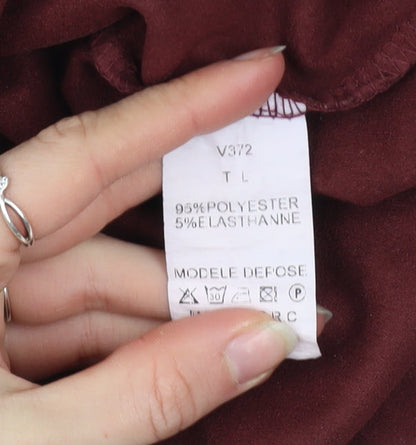 Womens UK Size L In Vogue Paris Red Cropped Blouse