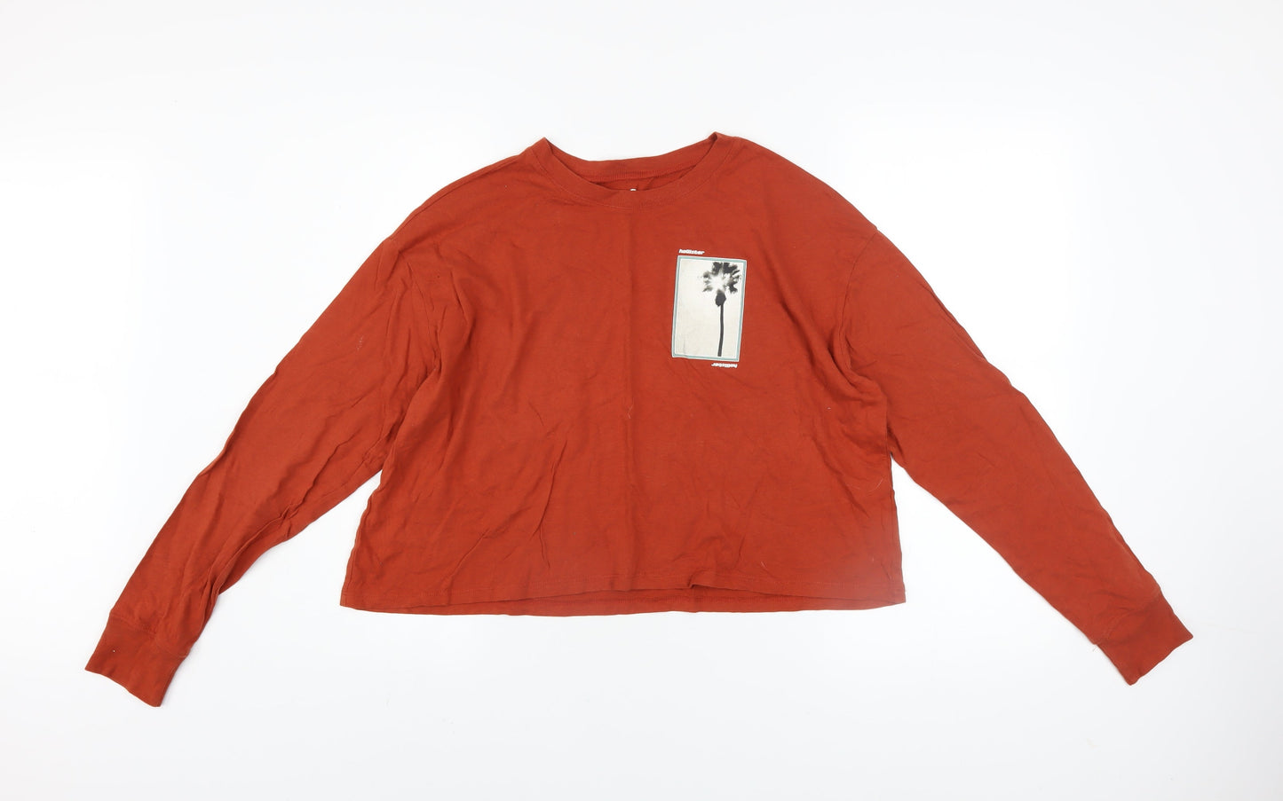 Womens UK Size XS Hollister Brown Cropped T-Shirt