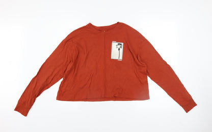 Womens UK Size XS Hollister Brown Cropped T-Shirt