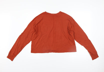 Womens UK Size XS Hollister Brown Cropped T-Shirt