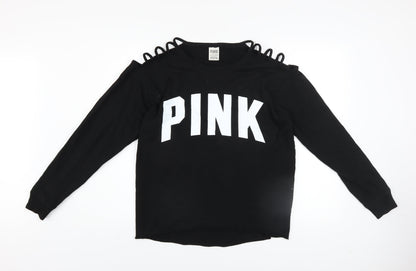 Womens UK Size XS Victoria's Secret Black Pullover Sweatshirt