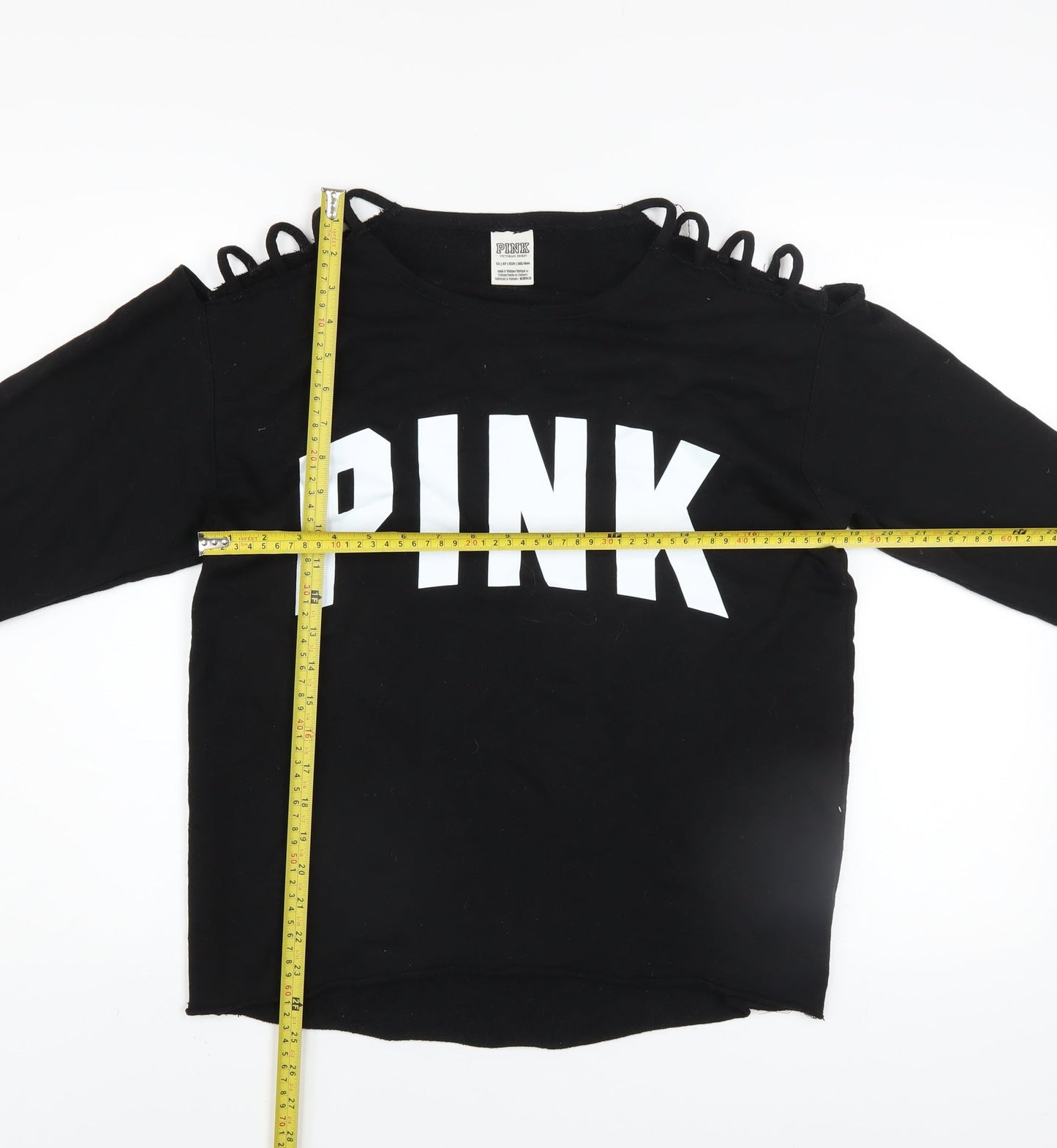 Womens UK Size XS Victoria's Secret Black Pullover Sweatshirt