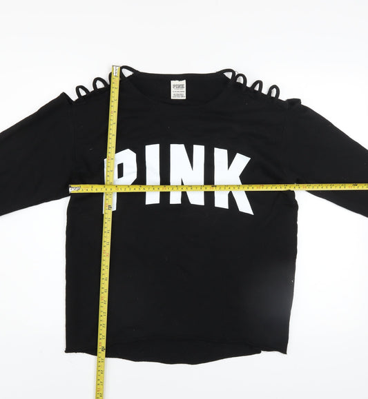 Womens UK Size XS Victoria's Secret Black Pullover Sweatshirt