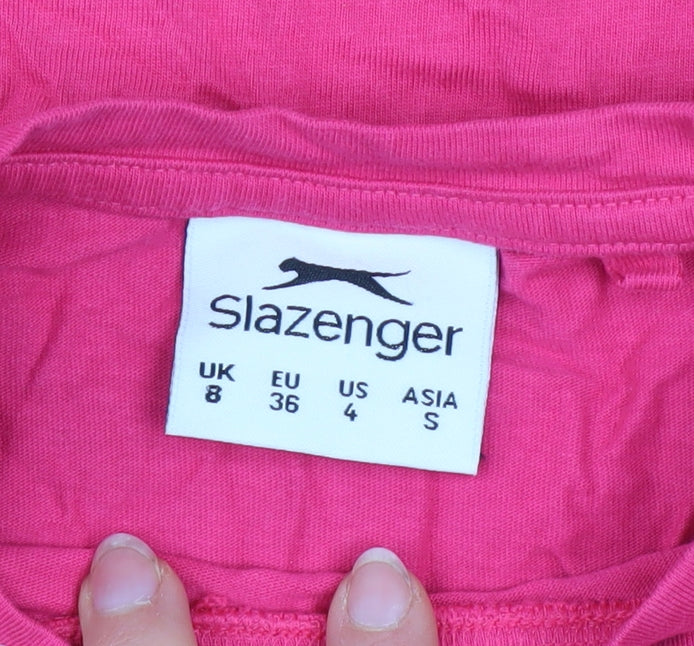 Womens UK Size 8 Slazenger Pink Basic T-Shirt