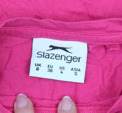 Womens UK Size 8 Slazenger Pink Basic T-Shirt