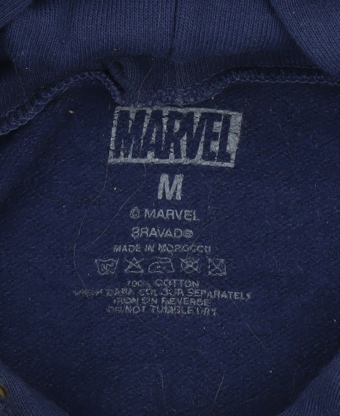 Mens UK Size M Marvel Blue Pullover Hoodie