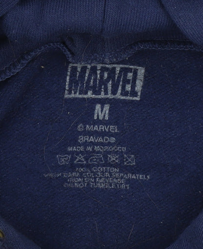 Mens UK Size M Marvel Blue Pullover Hoodie