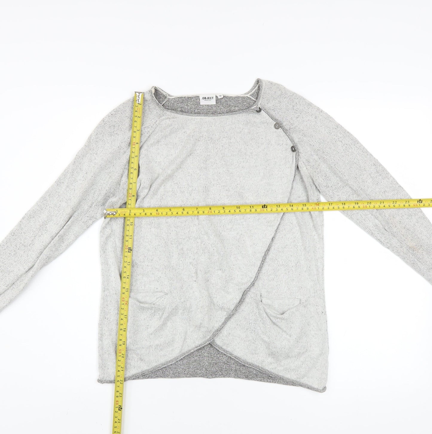 Womens UK Size M Object Grey Wrap Sweatshirt