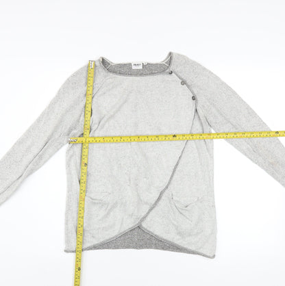 Womens UK Size M Object Grey Wrap Sweatshirt