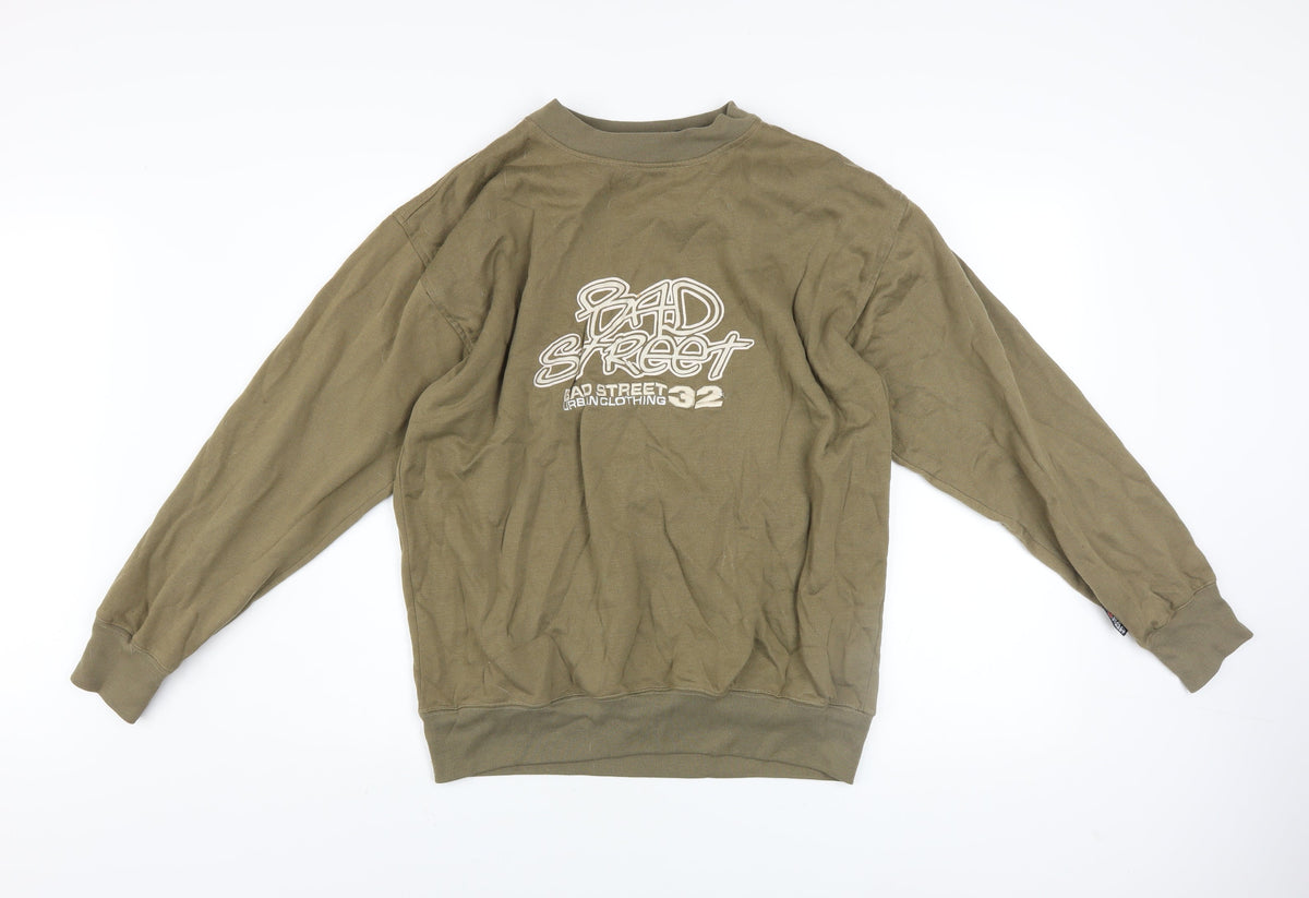 Mens UK Size M Bad Street Brown Pullover Sweatshirt