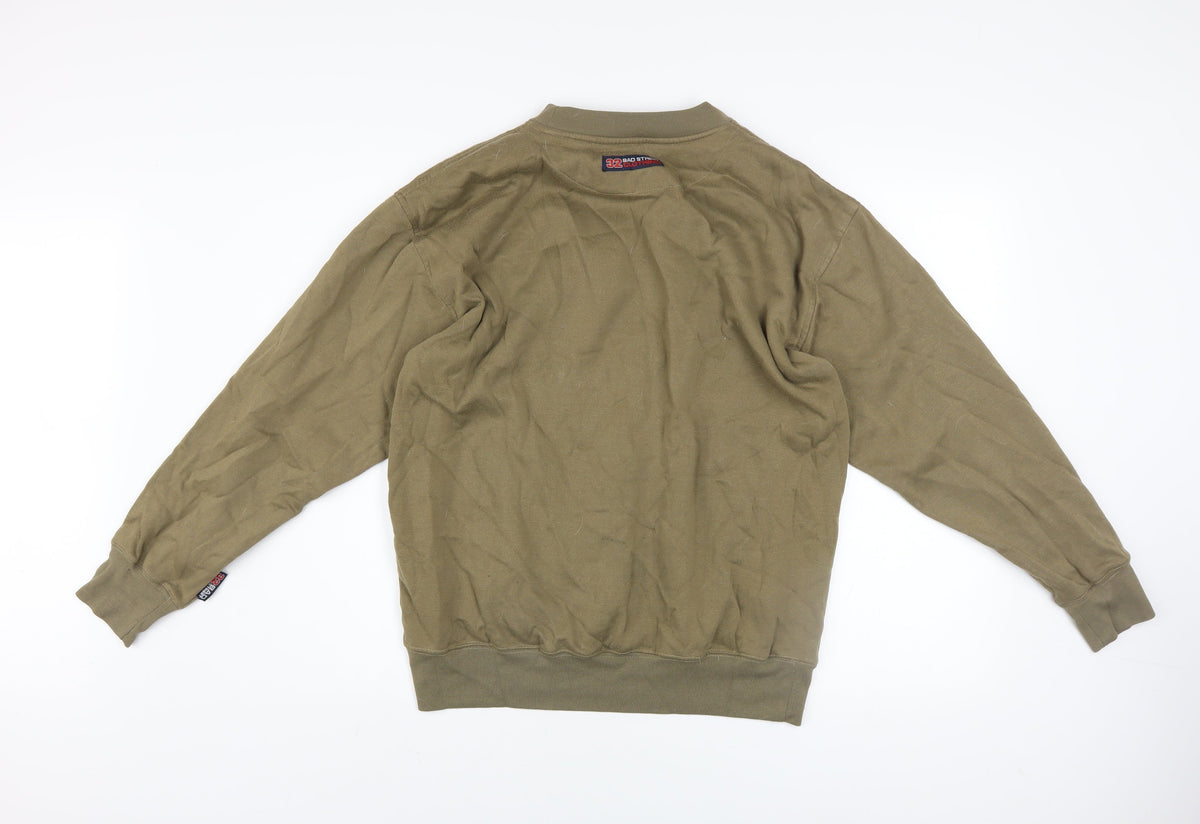 Mens UK Size M Bad Street Brown Pullover Sweatshirt