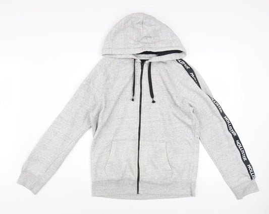 Mens UK Size M Hollister Grey Full Zip Hoodie
