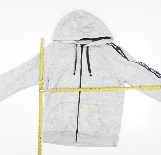 Mens UK Size M Hollister Grey Full Zip Hoodie