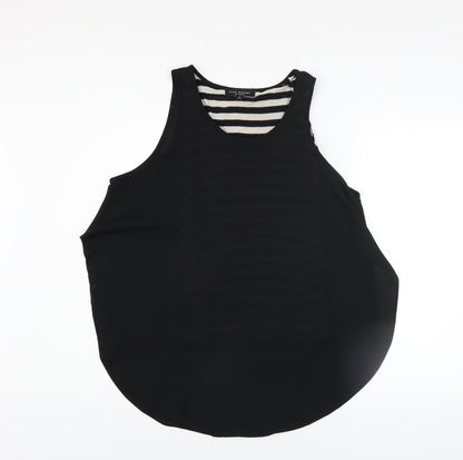 Womens UK Size M Green Envelope Black Basic Tank