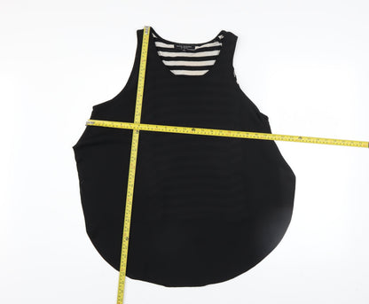 Womens UK Size M Green Envelope Black Basic Tank