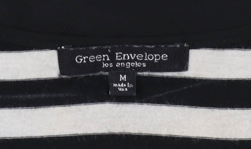 Womens UK Size M Green Envelope Black Basic Tank