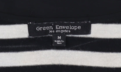 Womens UK Size M Green Envelope Black Basic Tank