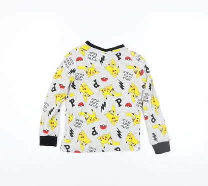Pokémon Boys Grey Pikachu Long Sleeve Pyjama Top 6-7 Years