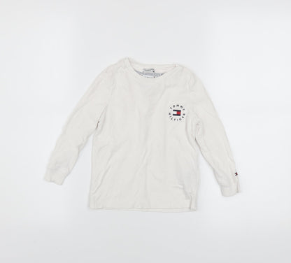 Boys UK Size 4 Years Tommy Hilfiger White Basic T-Shirt