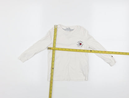 Boys UK Size 4 Years Tommy Hilfiger White Basic T-Shirt