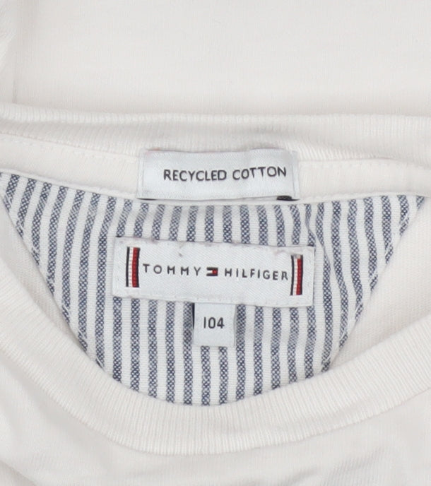 Boys UK Size 4 Years Tommy Hilfiger White Basic T-Shirt
